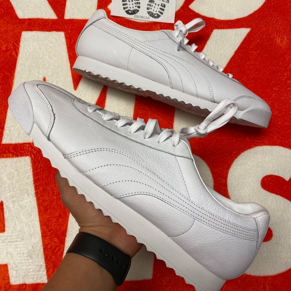PUMA ROMA MENS SHOES 372525-01 Blank ‘Triple White